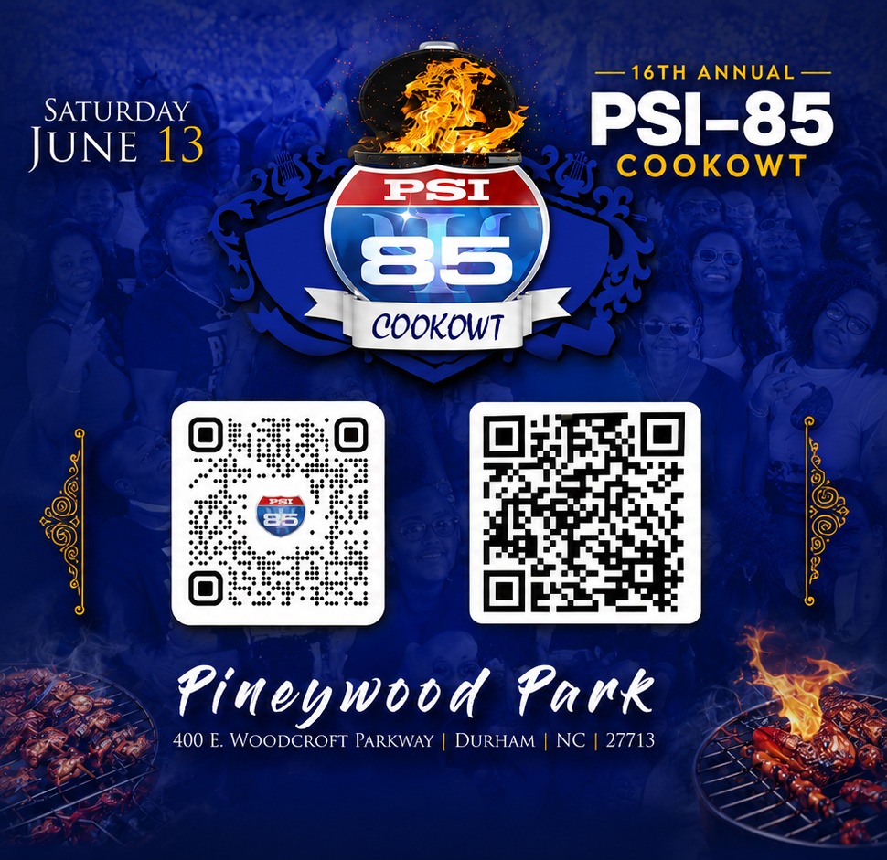 Psi-85 Cookowt donation QR and event graphic