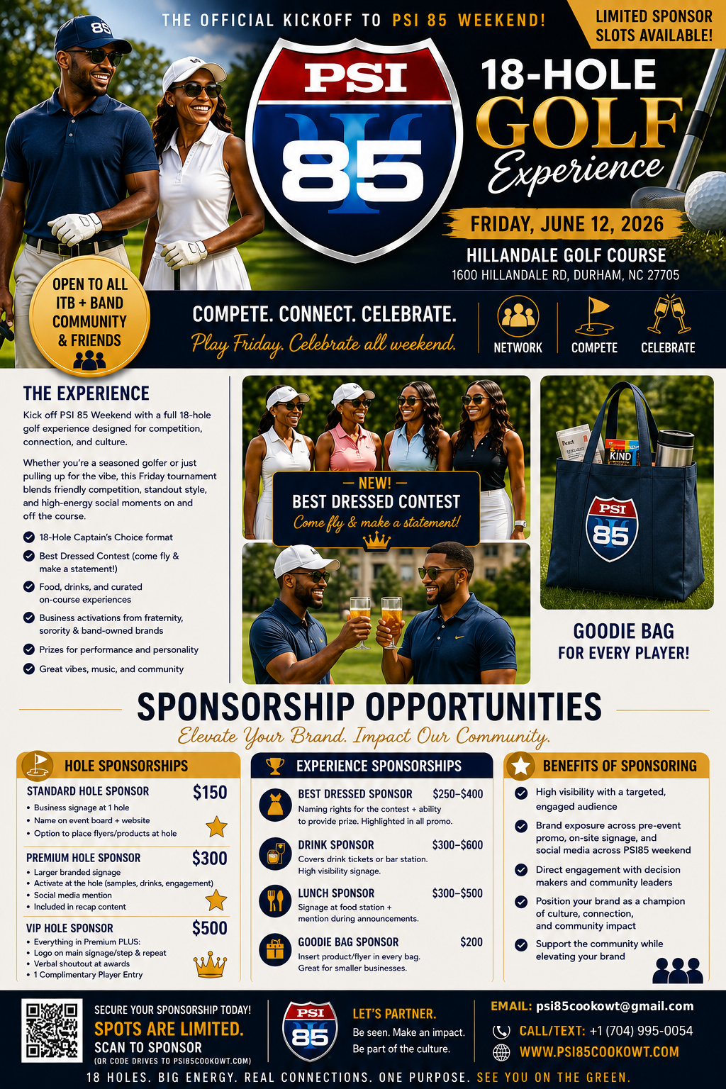 Psi-85 Golf sponsorship opportunities flyer